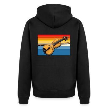 Fiddle Player Violinist Instrument Musician - Unisex Premium Organic Zip Hoodie - black - Back - Nico (187cm)