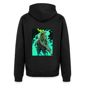 Anime Manga Cyborg: Royal Destroyer - Unisex Premium Organic Zip Hoodie - black - Back - Nico (187cm)