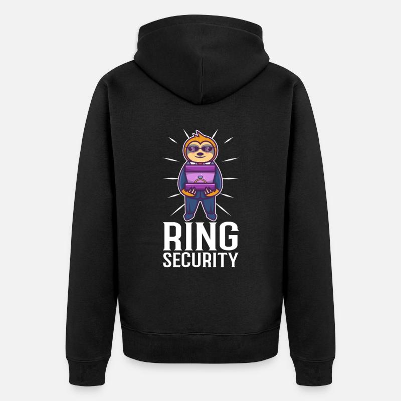 Ring Security Wedding - Unisex Premium Organic Zip Hoodie - black