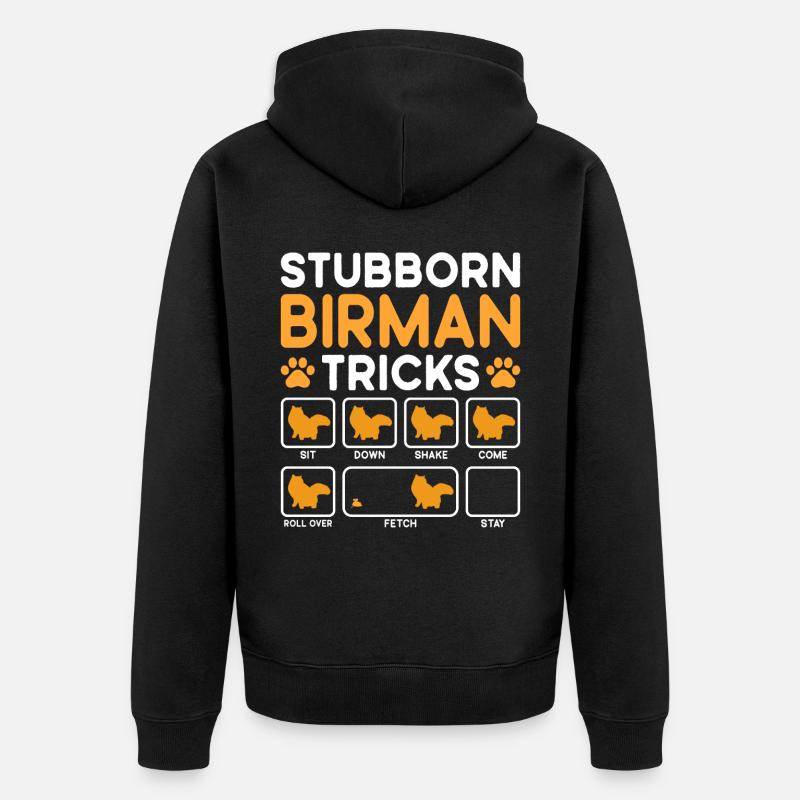 Stubborn Tricks Birman Cat - Unisex Premium Bio Zip Hoodie - Schwarz