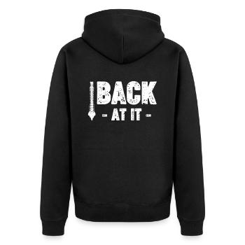 Back At It Funny Back Surgery Scoliosis - Unisex Premium Organic Zip Hoodie - black - Back - Nico (187cm)