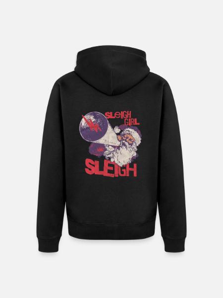 Sleigh Girl Sleigh Funny Ugly Christmas for Women - Unisex Premium Organic Zip Hoodie - black