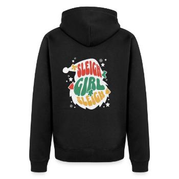 Sleigh Girl Sleigh Funny Ugly Christmas für Frauen - Unisex Premium Bio Zip Hoodie - Schwarz - Hinten - Nico (187cm)