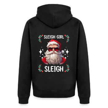 Sleigh Girl Sleigh Funny Ugly Christmas für Frauen - Unisex Premium Bio Zip Hoodie - Schwarz - Hinten - Nico (187cm)