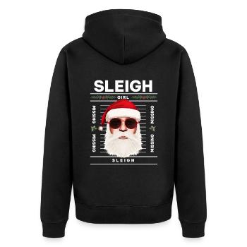 Sleigh Girl Sleigh Funny Ugly Christmas für Frauen - Unisex Premium Bio Zip Hoodie - Schwarz - Hinten - Nico (187cm)