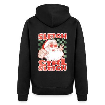 Sleigh Girl Sleigh Funny Ugly Christmas für Frauen - Unisex Premium Bio Zip Hoodie - Schwarz - Hinten - Nico (187cm)