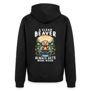 Un castor propre reçoit toujours plus de bois - Veste à capuche bio Premium Unisexe - noir - Dos - Nico (187cm)