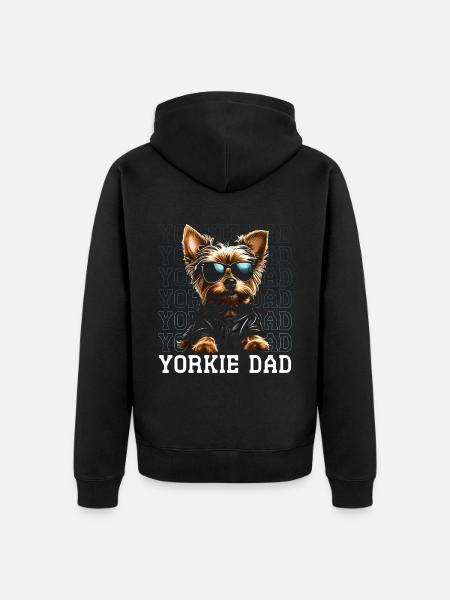 Yorkie Dad - Unisex Premium Bio Zip Hoodie - Schwarz