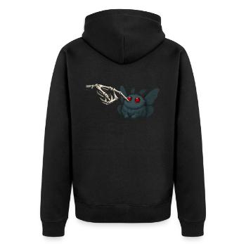 Kawaii Mothman Skeleton Hand Cryptid - Unisex Premium Organic Zip Hoodie - black - Back - Nico (187cm)