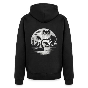 Bigfoot Mothman Jersey Devil Alien Cryptides - Veste à capuche bio Premium Unisexe - noir - Dos - Nico (187cm)