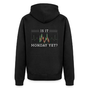 Is it Monday Yet - Unisex Premium Organic Zip Hoodie - black - Back - Nico (187cm)