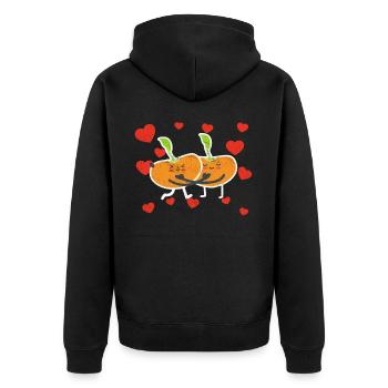 Cute Beansprouts Couple Hugging Beansprouts Lovers - Unisex Premium Bio Zip Hoodie - Schwarz - Hinten - Nico (187cm)
