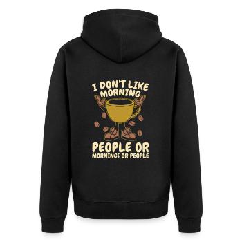 Café Café Lustig - Veste à capuche bio Premium Unisexe - noir - Dos - Nico (187cm)
