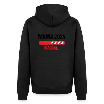 Mama 2024 Loading Schwangerschaft Bekanntgabe Baby - Unisex Premium Bio Zip Hoodie - Schwarz - Hinten - Nico (187cm)