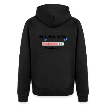 Mama 2024 Loading Schwangerschaft Bekanntgabe Baby - Unisex Premium Bio Zip Hoodie - Schwarz - Hinten - Nico (187cm)