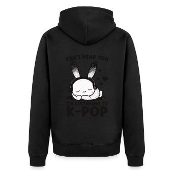 Can't Hear You I'm Listening Kpop Rabbit K-pop - Unisex Premium Bio Zip Hoodie - Schwarz - Hinten - Nico (187cm)