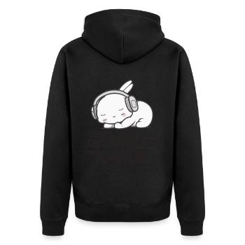 Can't Hear You I'm Listening Kpop Rabbit K-pop - Unisex Premium Bio Zip Hoodie - Schwarz - Hinten - Nico (187cm)