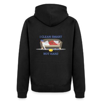 I Clean Smart Saugroboter Saugerroboter - Unisex Premium Bio Zip Hoodie - Schwarz - Hinten - Nico (187cm)