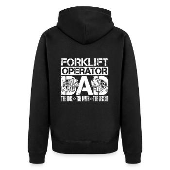 Forklift Operator Dad The Idol The Forklift Driver - Unisex Premium Organic Zip Hoodie - black - Back - Nico (187cm)