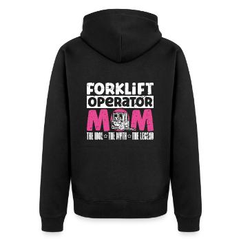 Forklift Operator Mom The Idol The Forklift Truck - Unisex Premium Bio Zip Hoodie - Schwarz - Hinten - Nico (187cm)