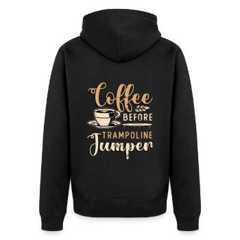 Trampoline Jumper Coffee Trampolining Coffee Lover - Veste à capuche bio Premium Unisexe - noir - Dos - Nico (187cm)