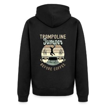 Trampoline Jumper avant de faire du trampoline Coffee Lover - Veste à capuche bio Premium Unisexe - noir - Dos - Nico (187cm)