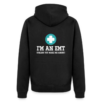 Je suis ambulancier paramédical (à moins que vous ne soyez - Veste à capuche bio Premium Unisexe - noir - Dos - Nico (187cm)