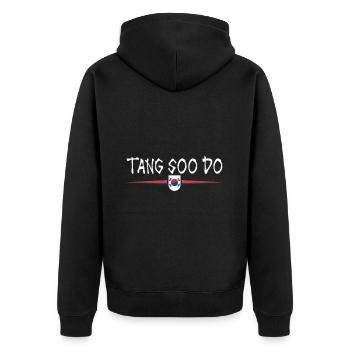 Korean Martial Arts - Tang so Do - Unisex Premium Organic Zip Hoodie - black - Back - Nico (187cm)