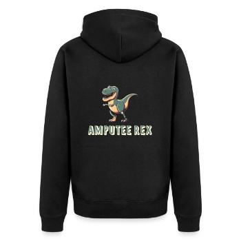 Amputé Rex Trendy Motivation Prothèse de Jambe - Veste à capuche bio Premium Unisexe - noir - Dos - Nico (187cm)