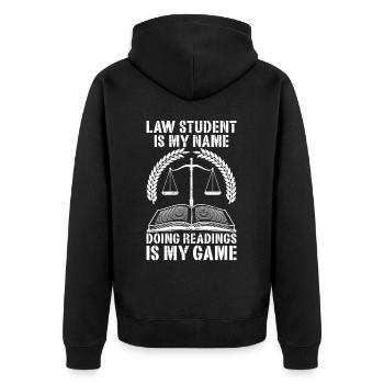 Funny Law School Future Lawyer - Unisex Premium Organic Zip Hoodie - black - Back - Nico (187cm)