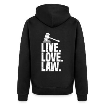 Étudiant en droit Diplôme en droit Futur avocat - Veste à capuche bio Premium Unisexe - noir - Dos - Nico (187cm)