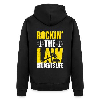 Law studies Future lawyer - Unisex Premium Organic Zip Hoodie - black - Back - Nico (187cm)