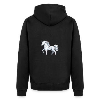 Modern Unicorn Polygon Style - Unisex Premium Organic Zip Hoodie - black - Back - Nico (187cm)