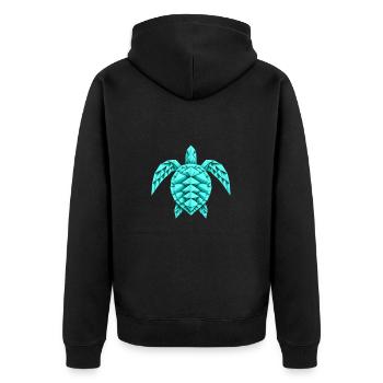 Style d’origami tortue sous-marine - Veste à capuche bio Premium Unisexe - noir - Dos - Nico (187cm)