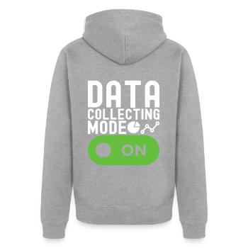 Data Science Datenanalyst - Unisex Premium Bio Zip Hoodie - Grau meliert - Hinten - Nico (187cm)