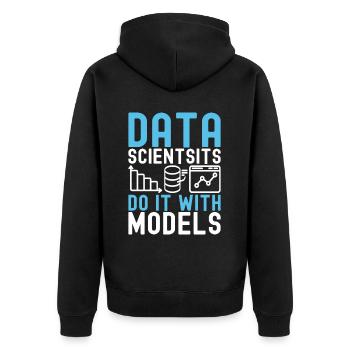 Analyste de données en science des données - Veste à capuche bio Premium Unisexe - noir - Dos - Nico (187cm)