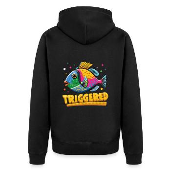 Humuhumunukunukuapua'a Reef Triggerfish - Unisex Premium Organic Zip Hoodie - black - Back - Nico (187cm)