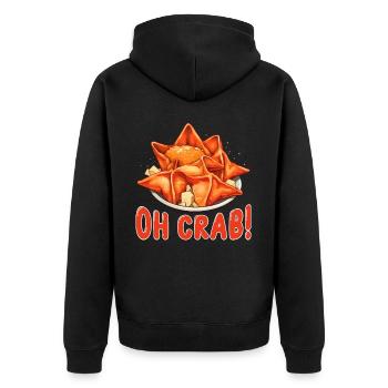 Drôle de crabe Rangoon Cuisine chinoise - Veste à capuche bio Premium Unisexe - noir - Dos - Nico (187cm)