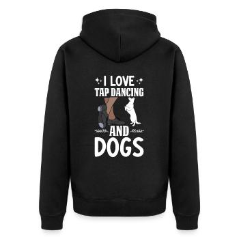 Tap Dance Tap Dancer Dog Lovers - Unisex Premium Organic Zip Hoodie - black - Back - Nico (187cm)