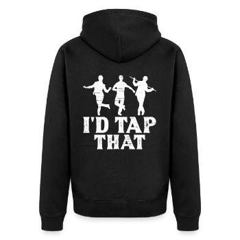 Funny Tap Dance Tap Dancer - Unisex Premium Organic Zip Hoodie - black - Back - Nico (187cm)