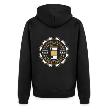 Wakeboarder Coffee avant le wakeboard Coffee Lover - Veste à capuche bio Premium Unisexe - noir - Dos - Nico (187cm)