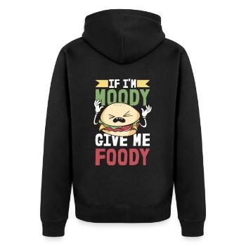Hamburger Burger Si Je Suis De Mauvaise Humeur Donnez-Moi Gourmand - Veste à capuche bio Premium Unisexe - noir - Dos - Nico (187cm)