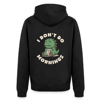 Trex T Rex Dino Drôle Je Ne Fais Pas De Matins - Veste à capuche bio Premium Unisexe - noir - Dos - Nico (187cm)