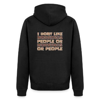 Schwarzer Humor - Unisex Premium Bio Zip Hoodie - Schwarz - Hinten - Nico (187cm)