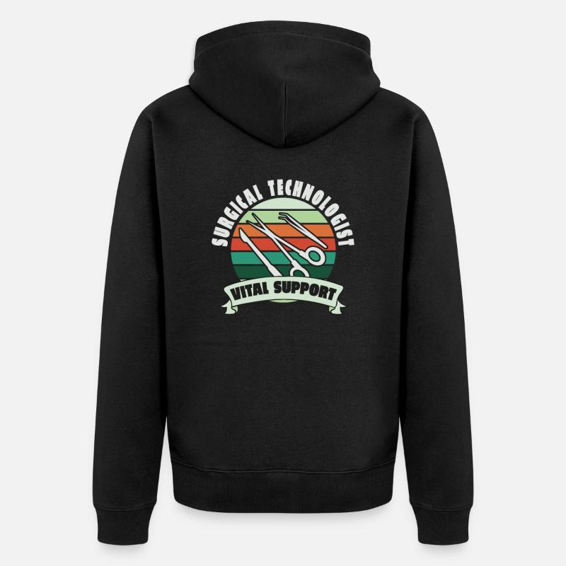Surgical-Technical Assistant Surgeon - Unisex Premium Organic Zip Hoodie - black