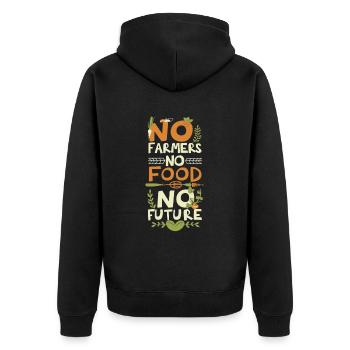 Pas d’agriculteurs, pas de nourriture, pas d’avenir, d’agriculteur, d’agriculteur - Veste à capuche bio Premium Unisexe - noir - Dos - Nico (187cm)