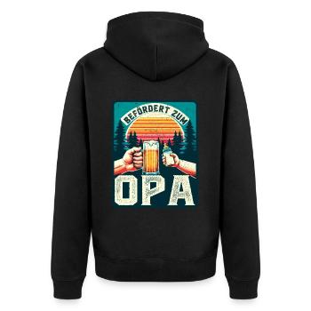 Werdender Opa loading zukünftiger Großvater Opa - Unisex Premium Bio Zip Hoodie - Schwarz - Hinten - Nico (187cm)