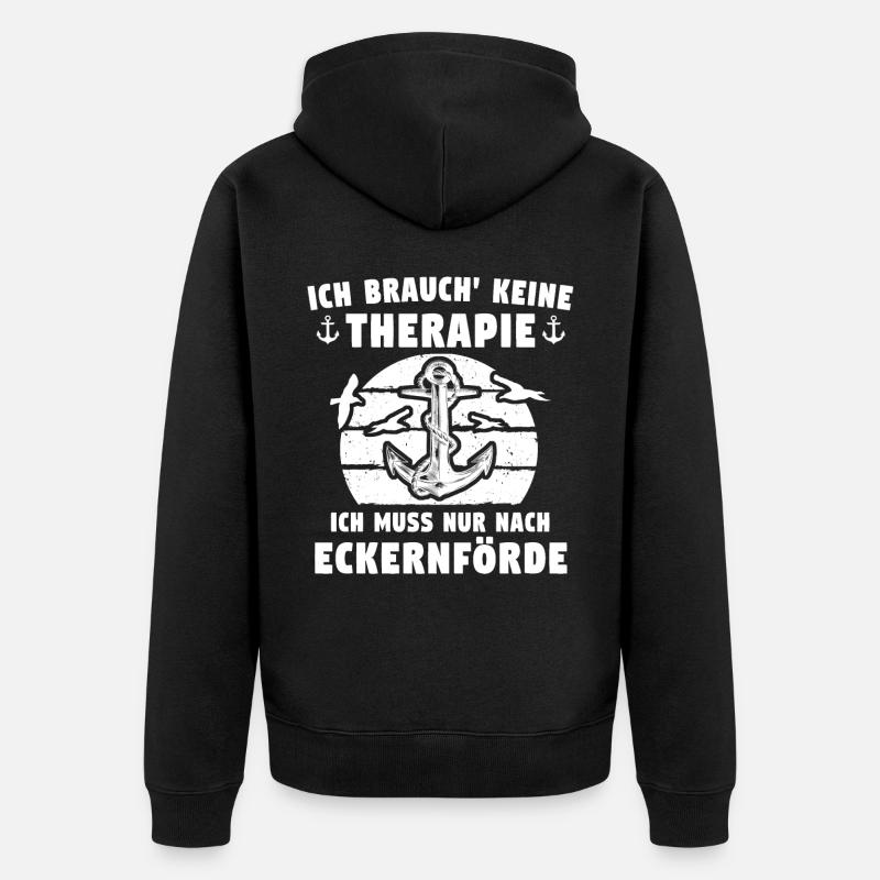 Eckernförde Eckernförder - Unisex Premium Bio Zip Hoodie - Schwarz