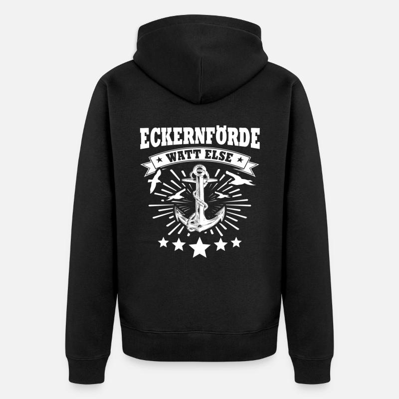 Eckernförde Eckernförder - Unisex Premium Bio Zip Hoodie - Schwarz