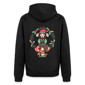 Singe ouistiti Singe à oreilles en brosse sur champignon - Veste à capuche bio Premium Unisexe - noir - Dos - Nico (187cm)